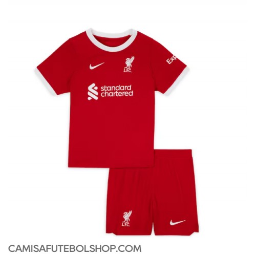 Camisa de time de futebol Liverpool Replicas 1º Equipamento Infantil 2023-24 Manga Curta (+ Calças curtas)